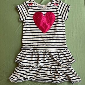Gymboree White and Blue Casual Sundress Crew Neck